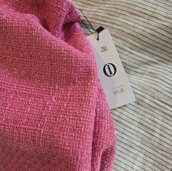 Pink Tweed Mini Skirt XXL Sparkle CHANEL Look Clueless Barbie - Picture 5 of 6